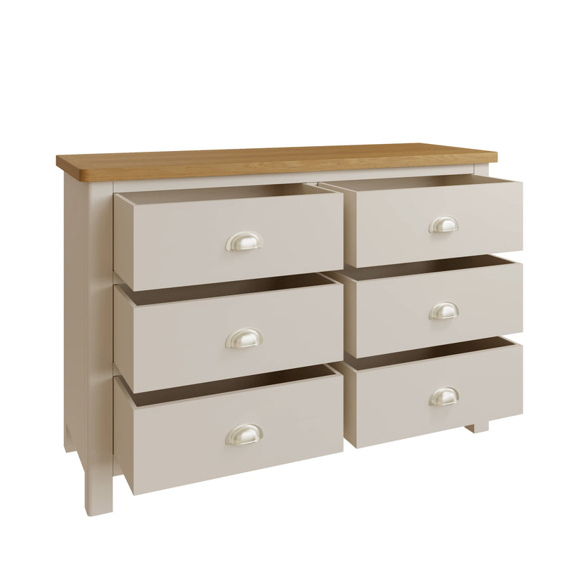 Rutland Dove Grey Painted 6 Drawers Chest by Lavishway | Chest Of Drawers-31253