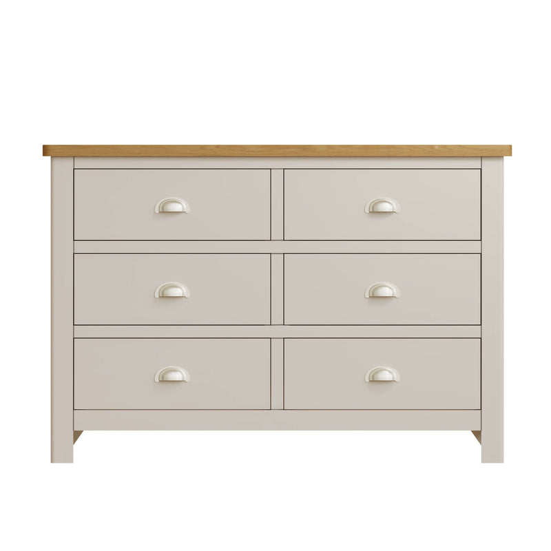 Rutland Dove Grey Painted 6 Drawers Chest by Lavishway | Chest Of Drawers-31255
