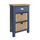 Rutland Oak Top Basket Cabinet in Blue by Lavishway | Side Tables-36320