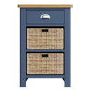 Rutland Oak Top Basket Cabinet in Blue by Lavishway | Side Tables-36321