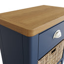 Rutland Oak Top Basket Cabinet in Blue by Lavishway | Side Tables-36323