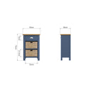 Rutland Oak Top Basket Cabinet in Blue by Lavishway | Side Tables-36326