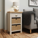 Rutland Dove Grey 2 Basket Unit Side Table by Lavishway | Hallway Cabinets-31270
