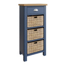 Rutland Oak Top Basket Unit Cabinet in Blue by Lavishway | Hallway Cabinets-36311