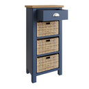 Rutland Oak Top Basket Unit Cabinet in Blue by Lavishway | Hallway Cabinets-36312