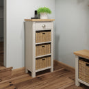 Rutland Dove Grey 3 Basket Unit Side Table by Lavishway | Hallway Cabinets-31283