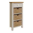 Rutland Dove Grey 3 Basket Unit Side Table by Lavishway | Hallway Cabinets-31284