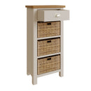 Rutland Dove Grey 3 Basket Unit Side Table by Lavishway | Hallway Cabinets-31286