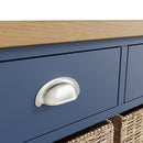 Rutland Oak Top 6 Basket Unit Cabinet in Blue by Lavishway | Hallway Cabinets-36296
