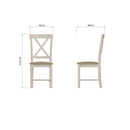 Rutland Grey Cross Back Dining Chair Set of 2 by Lavishway | Dining Chairs-36552