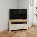 Rutland Oak Top Corner TV Unit in Dove Grey by Lavishway | TV Units Cabinets-34967