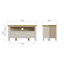 Rutland Oak Top Corner TV Unit in Dove Grey by Lavishway | TV Units Cabinets-34976