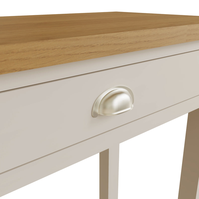 Rutland Oak Wood Top Dove Grey Dressing Table by Lavishway | Dressing Tables-36583