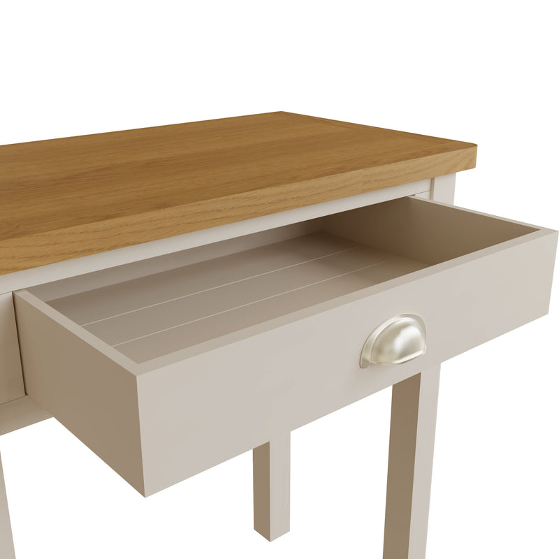 Rutland Oak Wood Top Dove Grey Dressing Table by Lavishway | Dressing Tables-36582