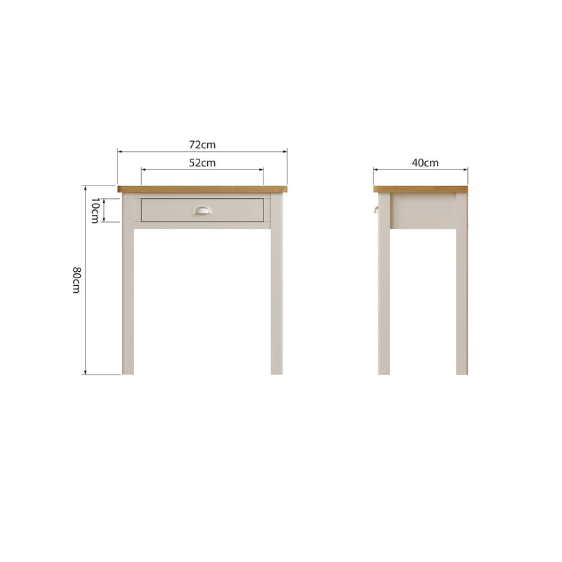 Rutland Oak Wood Top Dove Grey Dressing Table by Lavishway | Dressing Tables-36585