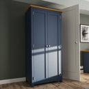 Rutland Oak Top Full Blue Hanging Wardrobe by Lavishway | Wardrobe-36420