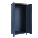 Rutland Oak Top Full Blue Hanging Wardrobe by Lavishway | Wardrobe-36421