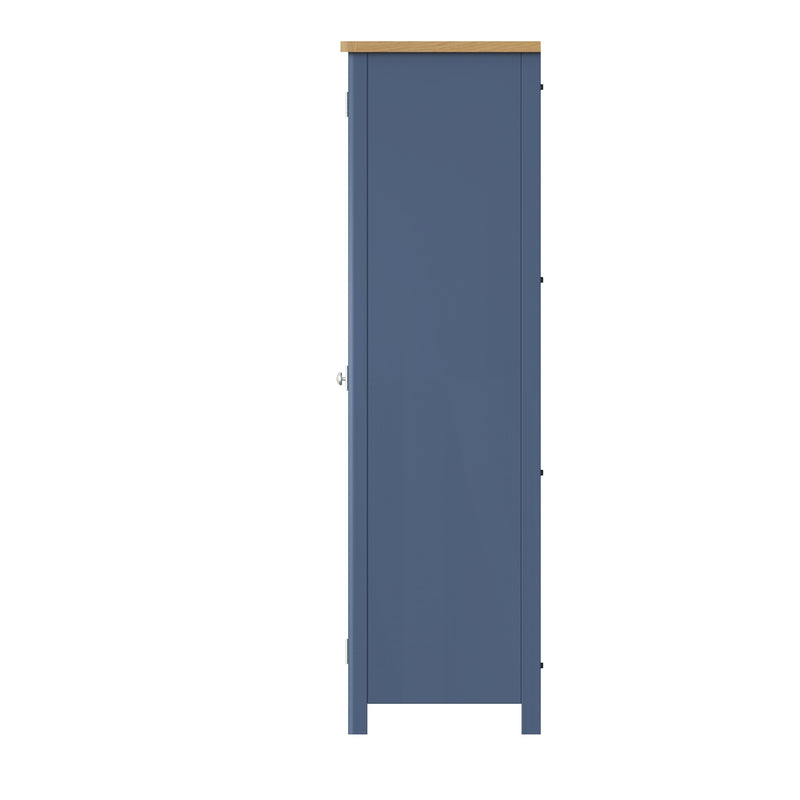 Rutland Oak Top Full Blue Hanging Wardrobe by Lavishway | Wardrobe-36425
