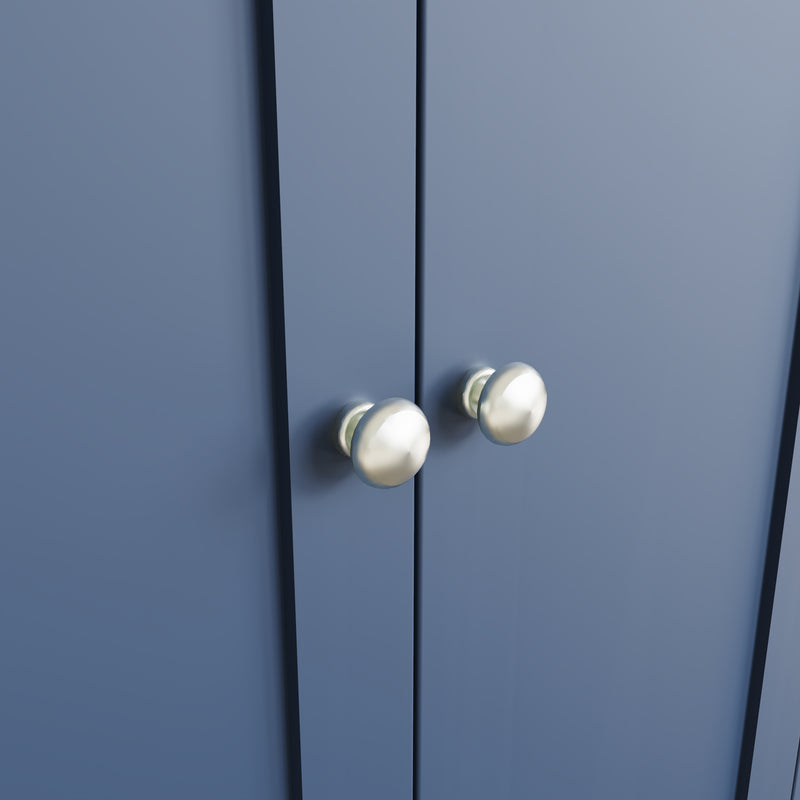 Rutland Oak Top Full Blue Hanging Wardrobe by Lavishway | Wardrobe-36424