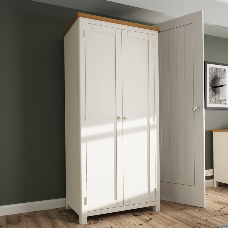 Rutland Oak Top Full Hanging Wardrobe by Lavishway | Wardrobe-36569