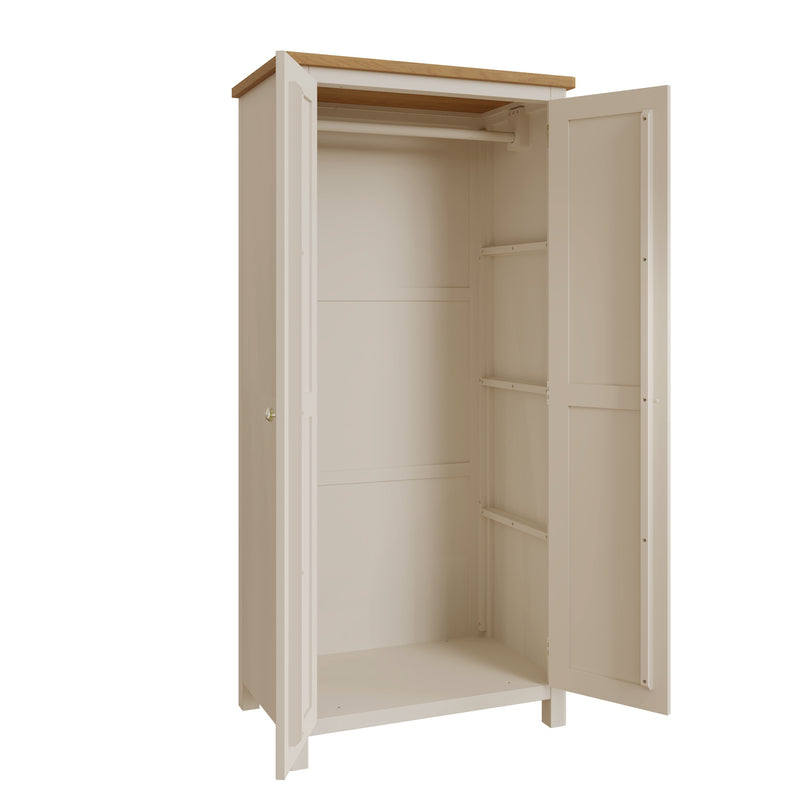 Rutland Oak Top Full Hanging Wardrobe by Lavishway | Wardrobe-36571