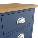 Rutland Oak Top Blue 3 Drawer Bedside Cabinet by Lavishway | Bedside Tables-33816