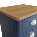 Rutland Oak Top Blue 3 Drawer Bedside Cabinet by Lavishway | Bedside Tables-33815