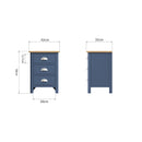 Rutland Oak Top Blue 3 Drawer Bedside Cabinet by Lavishway | Bedside Tables-33818