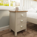 Rutland Oak Wood Top Dove Grey Bedside Table by Lavishway | Bedside Tables-36595
