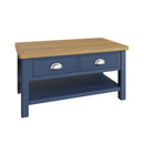 Rutland Oak Top Large Coffee Table in Blue by Lavishway | Coffee Tables-36376