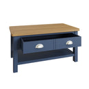 Rutland Oak Top Large Coffee Table in Blue by Lavishway | Coffee Tables-36375
