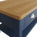 Rutland Oak Top Large Coffee Table in Blue by Lavishway | Coffee Tables-36379