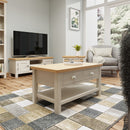 Rutland Oak Top Dove Grey Large Coffee Table by Lavishway | Coffee Tables-36486