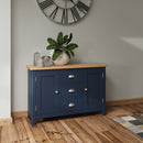 Rutland Blue Painted Oak Top Large Sideboard by Lavishway | Sideboards-36396