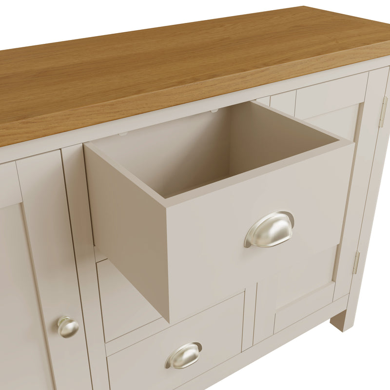 Rutland Oak Top Dove Grey Large Sideboard by Lavishway | Sideboards-36517