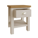 Rutland Oak Top Dove Grey 1 Drawer Lamp Table by Lavishway | Side Tables-36496