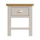 Rutland Oak Top Dove Grey 1 Drawer Lamp Table by Lavishway | Side Tables-36497