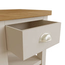 Rutland Oak Top Dove Grey 1 Drawer Lamp Table by Lavishway | Side Tables-36499