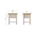Rutland Oak Top Dove Grey 1 Drawer Lamp Table by Lavishway | Side Tables-36503