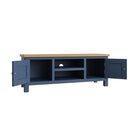 Rutland Oak Top Blue Painted Large TV Unit by Lavishway | TV Units Cabinets-33795
