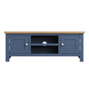 Rutland Oak Top Blue Painted Large TV Unit by Lavishway | TV Units Cabinets-33797