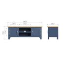 Rutland Oak Top Blue Painted Large TV Unit by Lavishway | TV Units Cabinets-33801
