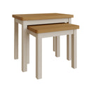 Rutland Oak Top Nest of 2 Tables in Dove Grey by Lavishway | Nest of Tables-36471