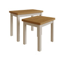 Rutland Oak Top Nest of 2 Tables in Dove Grey by Lavishway | Nest of Tables-36473