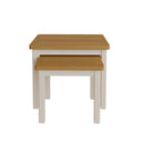 Rutland Oak Top Nest of 2 Tables in Dove Grey by Lavishway | Nest of Tables-36472