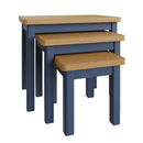 Rutland Oak Top Blue Nest of 3 Tables by Lavishway | Nest of Tables-36348