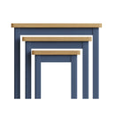 Rutland Oak Top Blue Nest of 3 Tables by Lavishway | Nest of Tables-36349