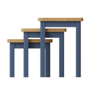 Rutland Oak Top Blue Nest of 3 Tables by Lavishway | Nest of Tables-36350