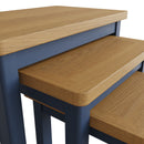 Rutland Oak Top Blue Nest of 3 Tables by Lavishway | Nest of Tables-36351