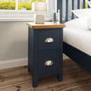 Rutland Oak Top Blue Bedside Cabinet by Lavishway | Bedside Tables-36446